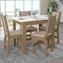 Ver imagem 2 de Kit Mesa de Jantar Bellagio 108x68 Cm com 4 Cadeiras Clara Carvalho/off White/savana