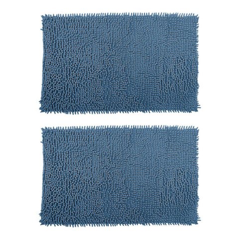 2 Tapete De Banheiro Bolinha 38x48 Antiderrapante Rozac Azul