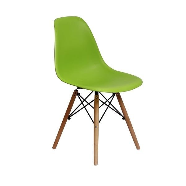 Kit 6 Cadeiras Charles Eames Eiffel Wood Base Madeira - Verde - 2