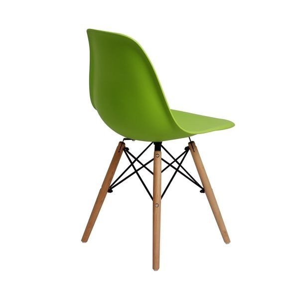 Kit 6 Cadeiras Charles Eames Eiffel Wood Base Madeira - Verde - 3