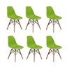 Kit 6 Cadeiras Charles Eames Eiffel Wood Base Madeira - Verde - 1