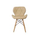 Ver imagem 3 de Kit 4 Cadeiras Charles Eames Eiffel Slim Wood Estofada - Nude