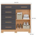 Ver imagem 3 de Guarda Roupa Solteiro Doble 04 Portas com Espelho e Cômoda Xangai Freijo Titanium - Móveis Albatroz