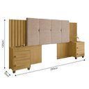 Ver imagem 4 de Cabeceira Casal Extensível com 2 Mesas de Apoio Ripado e Estofado Cinamomo Suíça - Rv Móveis