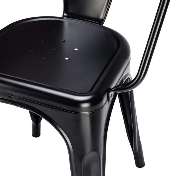 Cadeira Iron Tolix com Braços - Industrial - Aço - Vintage - Preto - 5