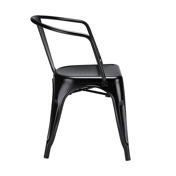Cadeira Iron Tolix com Braços - Industrial - Aço - Vintage - Preto - 2