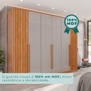 Ver imagem 6 de Guarda-Roupa 6 Portas 6 Gavetas Anápolis Plus Ripado 100% MDF Laranja/Cinamomo/Off-White
