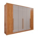 Ver imagem 2 de Guarda-Roupa 6 Portas 6 Gavetas Anápolis Plus Ripado 100% MDF Laranja/Cinamomo/Off-White