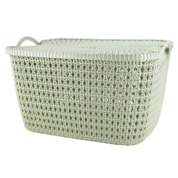 Cesto Organizador Multiuso Grande com Tampa e Alça para o Carregamento Textura Rattan Jacki Design V - 3 Cesto Organizador Multiuso Grande com Tampa e Alça para o Carregamento Textura Rattan Jacki Design V - 3