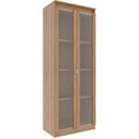 Ver imagem 3 de Estante Armário Alta Livreiro Multiuso Office 2 Portas Vidro Amêndoa