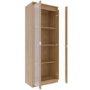 Ver imagem 2 de Estante Armário Alta Livreiro Multiuso Office 2 Portas Vidro Amêndoa