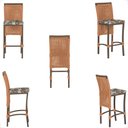 Ver imagem 5 de Mesa Bistrô e 4 Banquetas Roma Marrom Corda Náutica Estofado 6 Trama Original