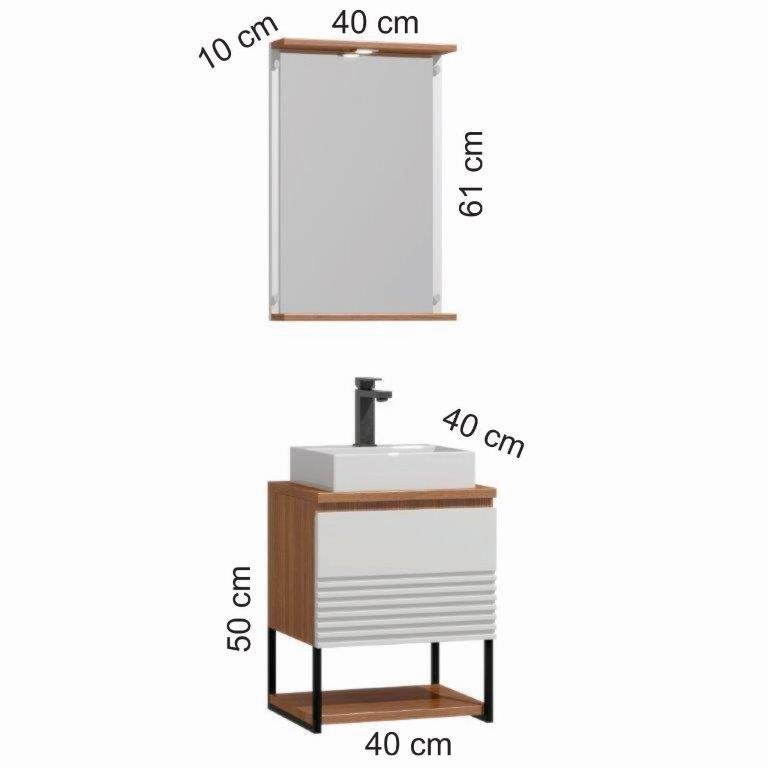 Conjunto de Banheiro Berton Orion 0,40cm Cinamomo/br - 4