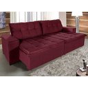 Ver imagem 1 de Sofá Retrátil e Reclinável 2,30m Suede Austrália Vinho