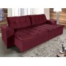 Sofá Retrátil e Reclinável 2,30m Suede Austrália Vinho - 1