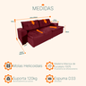 Sofá Retrátil e Reclinável 2,30m Suede Austrália Vinho - 3