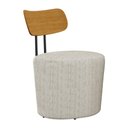 Ver imagem 1 de Poltrona Decorativa 54cm Inter Linho Off White com Bege - Sallar Home