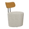 Poltrona Decorativa 54cm Inter Linho Off White com Bege - Sallar Home - 1