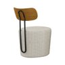 Poltrona Decorativa 54cm Inter Linho Off White com Bege - Sallar Home - 6