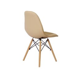 Cadeira Dkr Charles Eames Wood Estofada Botonê - Nude - 3