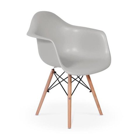 Cadeira Charles Eames Wood Daw com Braços - Design - Cinza