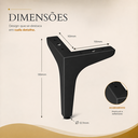 Ver imagem 4 de Kit com 4 Pés de Aço para Móveis, Cama, Sofás Suporta 200kg Acabamento Anti Ferrugem Preto Lh Móveis