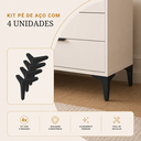 Ver imagem 7 de Kit com 4 Pés de Aço para Móveis, Cama, Sofás Suporta 200kg Acabamento Anti Ferrugem Preto Lh Móveis
