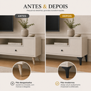 Ver imagem 6 de Kit com 4 Pés de Aço para Móveis, Cama, Sofás Suporta 200kg Acabamento Anti Ferrugem Preto Lh Móveis