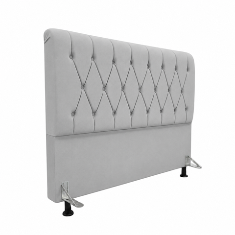 Cabeceira de Cama Box Casal 140 cm Mallu - Veludo Cinza