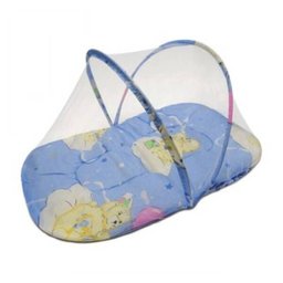 Berço Mosquiteiro Portátil Azul Bebe Pernilongo Insetos - 1