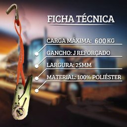 Catraca Movel de Amarraçao Gancho em J Kit 2 Uni Obra Mudança Moto Reforçado Resistente - 2