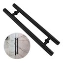 Ver imagem 1 de Puxador para Porta 40cm Redondo para Vidro e Madeira Aço Inox 304 Preto Fosco Pivotante Brinovar