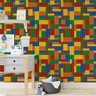 Papel de Parede Adesivo Brinquedo Bloco Montar Colorido 3m - 3
