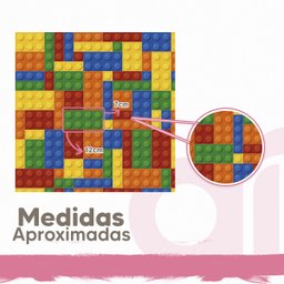 Papel de Parede Adesivo Brinquedo Bloco Montar Colorido 3m - 4