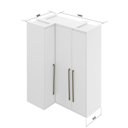 Ver imagem 5 de Guarda Roupa de Canto Reto 3 Portas MDF Lotus Belmax:Branco