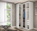 Ver imagem 3 de Guarda Roupa de Canto Reto 3 Portas MDF Lotus Belmax:Branco
