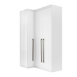 Guarda Roupa de Canto Reto 3 Portas MDF Lotus Belmax:Branco - 4