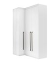 Ver imagem 4 de Guarda Roupa de Canto Reto 3 Portas MDF Lotus Belmax:Branco