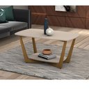 Ver imagem 1 de Mesa de Centro Pés de Madeira Maciça Tampo Mdf Onix - Off White