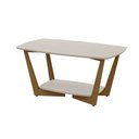 Ver imagem 2 de Mesa de Centro Pés de Madeira Maciça Tampo Mdf Onix - Off White