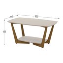 Ver imagem 3 de Mesa de Centro Pés de Madeira Maciça Tampo Mdf Onix - Off White