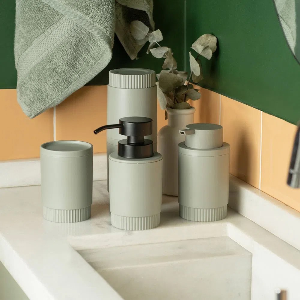 Dispenser Porta Sabonete Líquido Saboneteira com Válvula Ou:Bege - 2