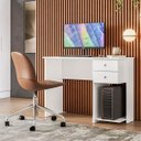 Ver imagem 2 de Mesa Escrivaninha para Escritório Office Mdp Qmovi: Branco