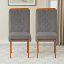Ver imagem 2 de Kit 2 Cadeiras Estofadas de Jantar Tulipa - Mdf em Veludo Pés em Madeira - Vintage Decor - Grafite