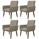 Ver imagem 1 de Kit 4 Poltronas Decorativa Sala e Quarto Nina Suede Herrero:cappuccino
