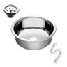Cuba Pia Inox Redonda Ø25 cm Aço 304 Com Valvula e Sifão - 1
