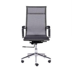 Cadeira de Escritório Eames Tela Alta Giratória Cinza - 2