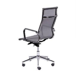 Cadeira de Escritório Eames Tela Alta Giratória Cinza - 3