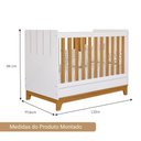 Ver imagem 3 de Berço Minicama Infantil Americano Grade Fixa Regulagem de Altura Mdf Biscoito Permobili Branco