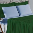 Ver imagem 3 de Jogo de Cama Casal Viúva Nobre 4 Peças Malha 100% Algodão - Verde-bandeira / Azul-bebê